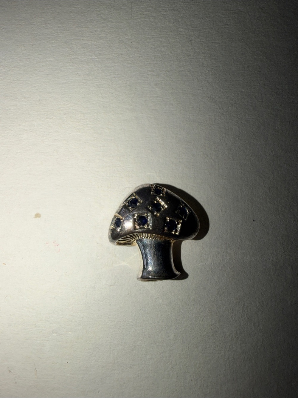 Mushroom Charm with Dark Blue Accents